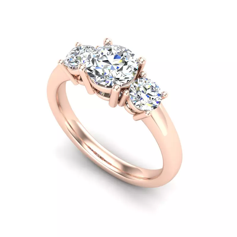 14K Rose Gold Eleanor Round Three-Stone