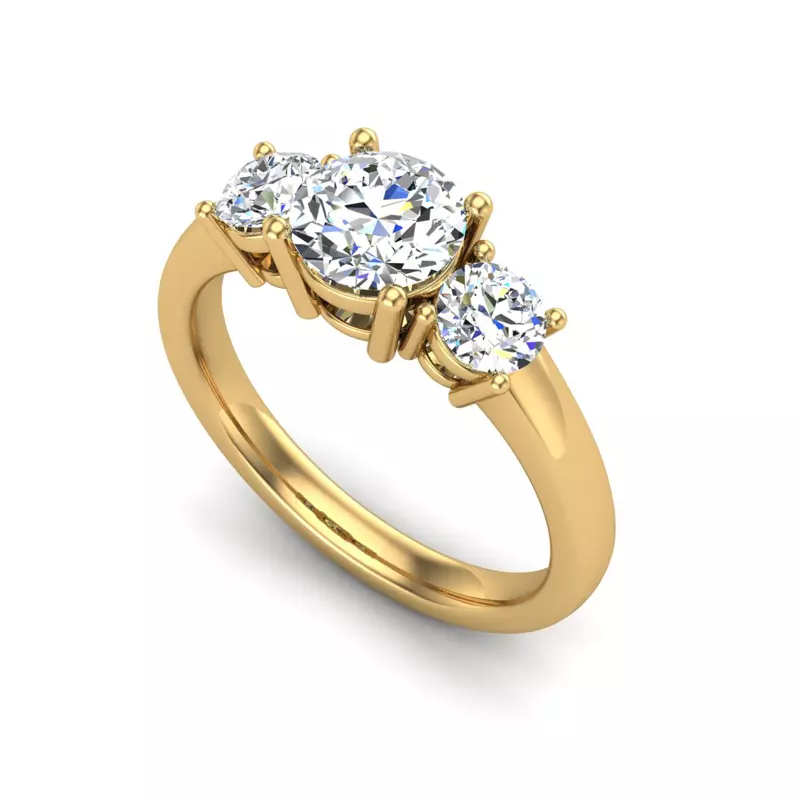 14K Yellow Gold Eleanor Round Three-Stone