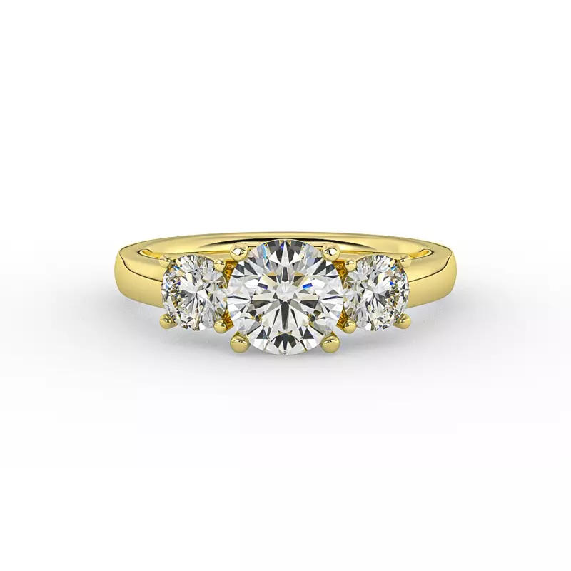 14K Yellow Gold Eleanor Round Three-Stone