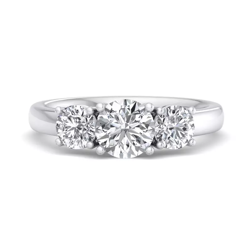 14K White Gold Daleyza Three Stone Engagement Ring