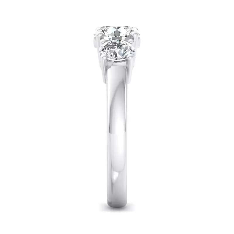 14K White Gold Daleyza Three Stone Engagement Ring