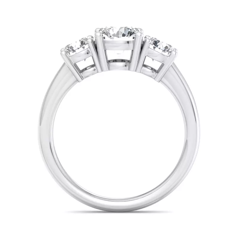 14K White Gold Daleyza Three Stone Engagement Ring