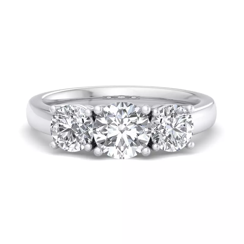14K White Gold Gwendolyn Three Stone Engagement Ring (1.00Ct. Tw.)