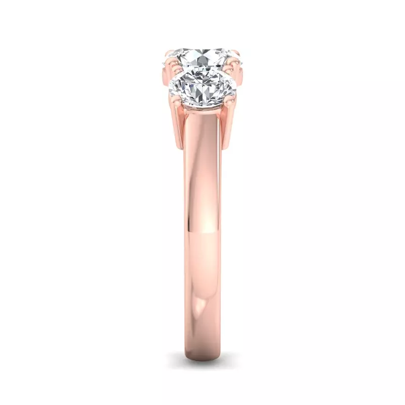 14K Rose Gold Gwendolyn Three Stone Lab Diamond Engagement Ring (1.00Ct. Tw.)