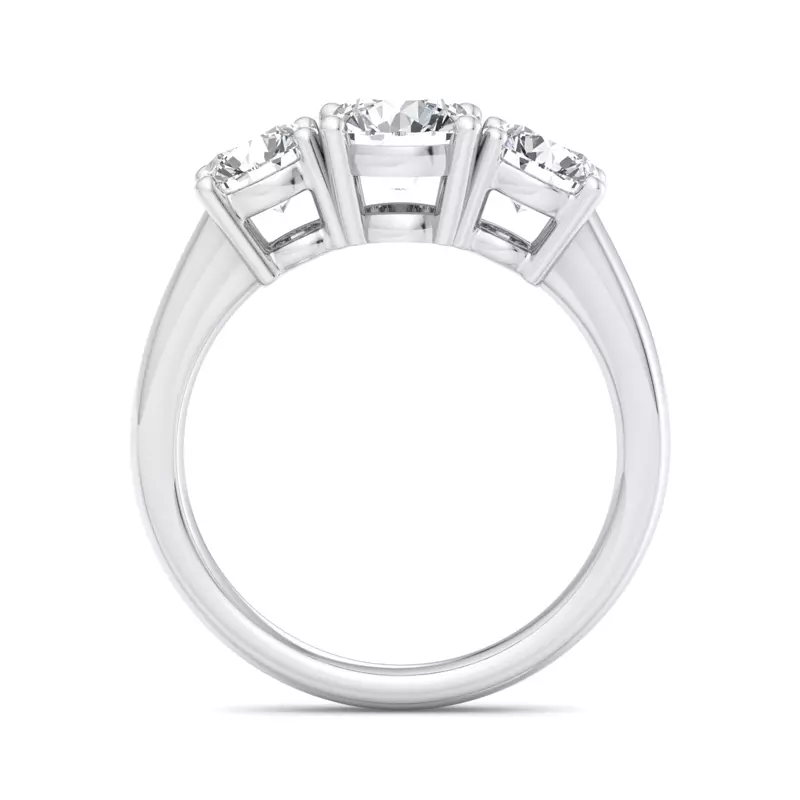 14K White Gold Gwendolyn Three Stone Lab Diamond Engagement Ring (1.00Ct. Tw.)