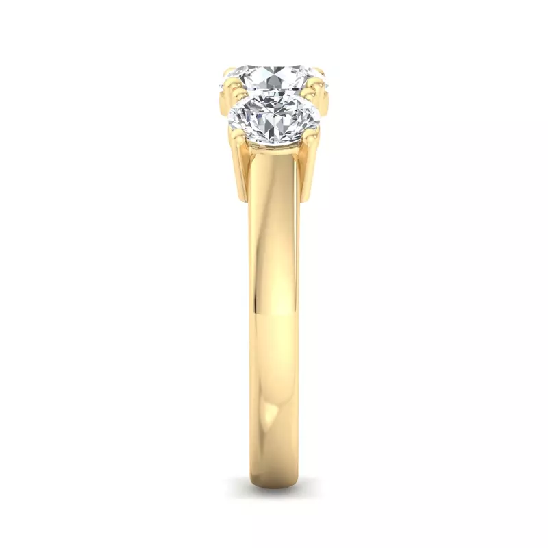 14K Yellow Gold Gwendolyn Three Stone Lab Diamond Engagement Ring (1.00Ct. Tw.)