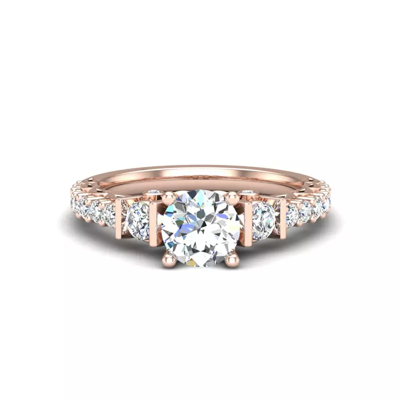14K Rose Gold Paislee Accented Engagement Ring