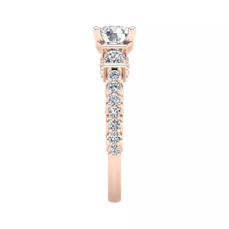 14K Rose Gold Paislee Accented Engagement Ring
