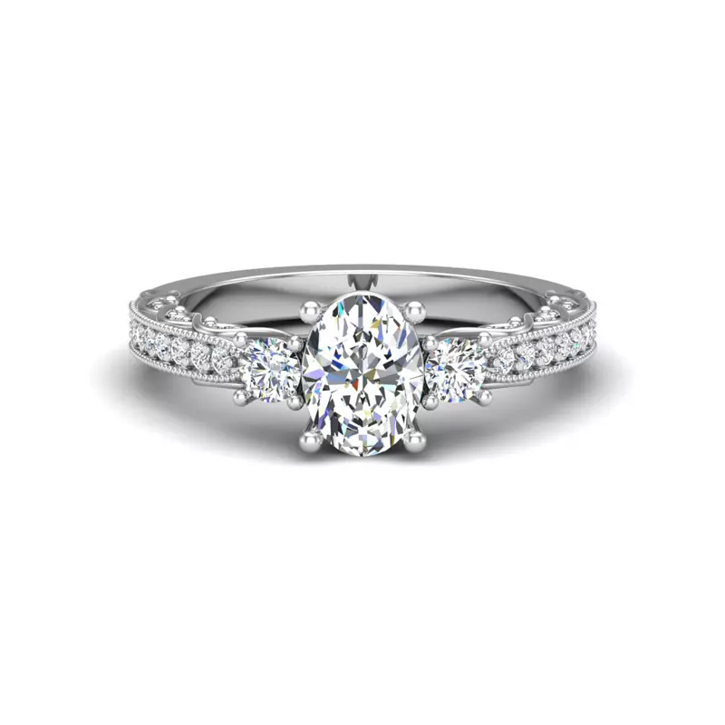 14K White Gold Ariyah Accented Engagement Ring