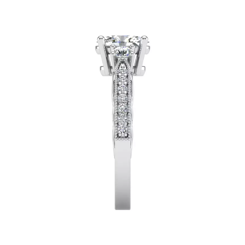 14K White Gold Ariyah Accented Engagement Ring