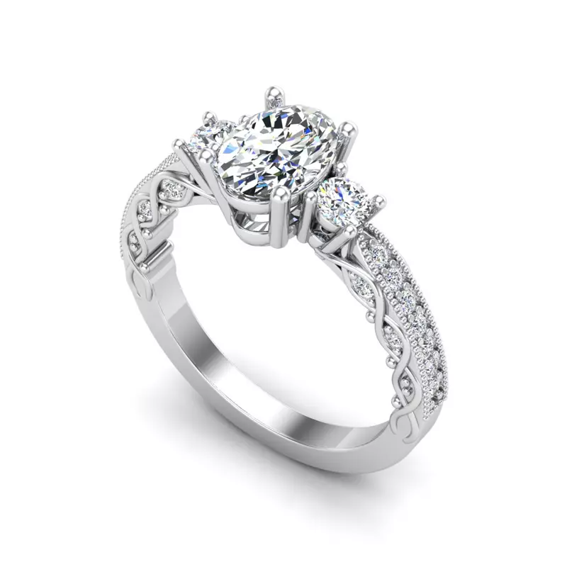 14K White Gold Ariyah Accented Engagement Ring