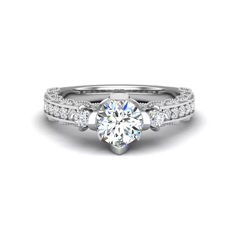Platinum Veronica Accented Engagement Ring