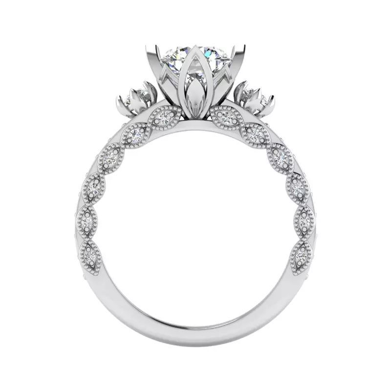 Platinum Veronica Accented Engagement Ring