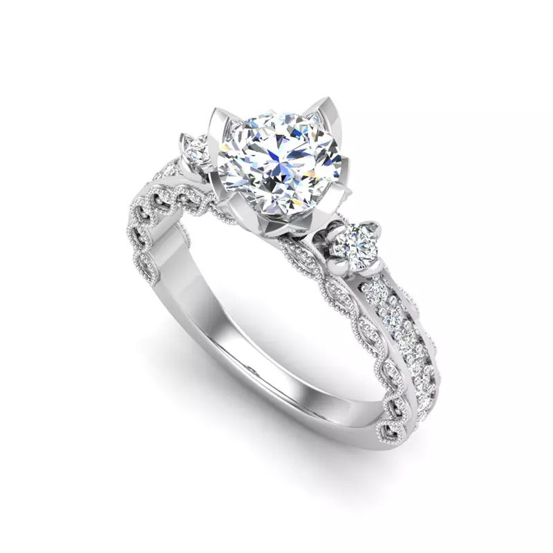 Platinum Veronica Accented Engagement Ring