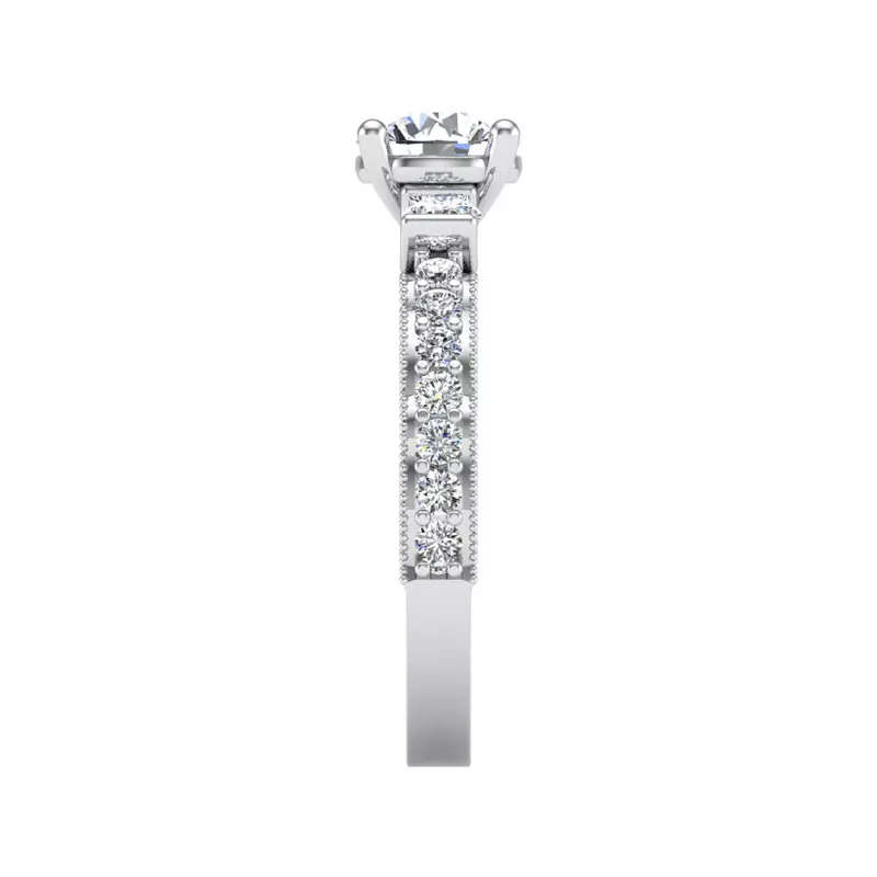 18K White Gold Heidi Accented Engagement Ring