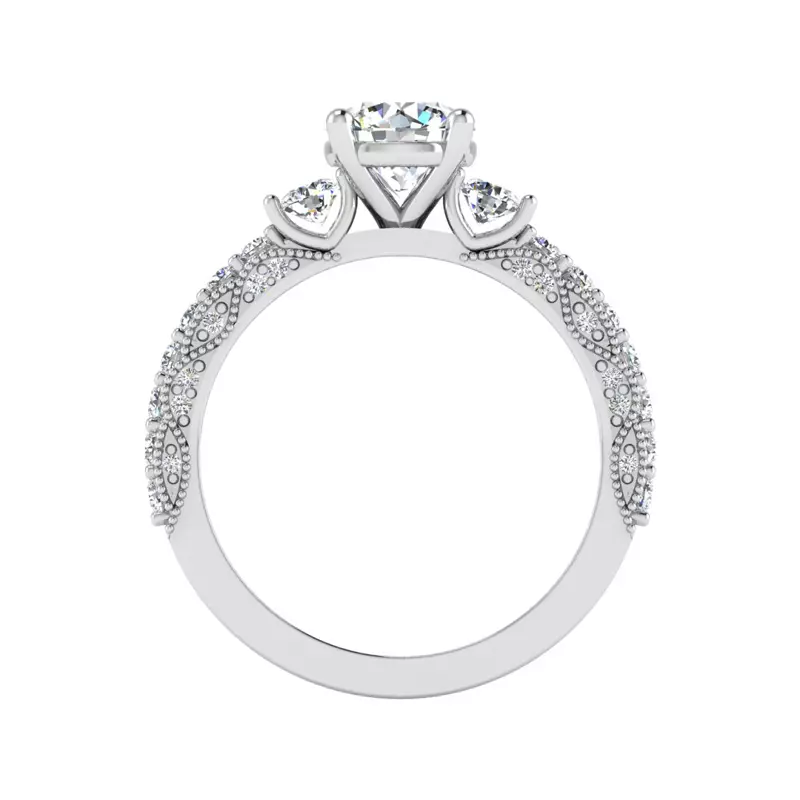 18K White Gold Heidi Accented Engagement Ring