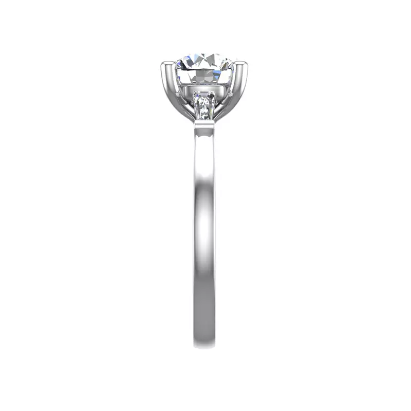 14K White Gold Dana Tapered Baguette Three-Stone Engagement Ring