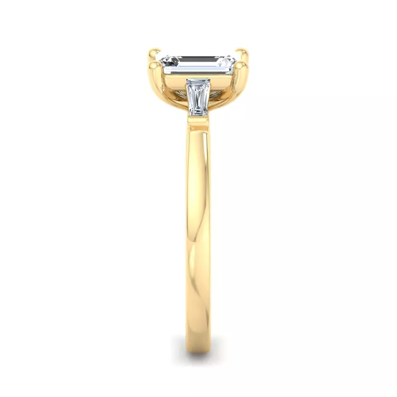14K Yellow Gold Dana Tapered Baguette Three-Stone Engagement Ring