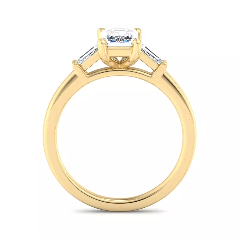 14K Yellow Gold Dana Tapered Baguette Three-Stone Engagement Ring
