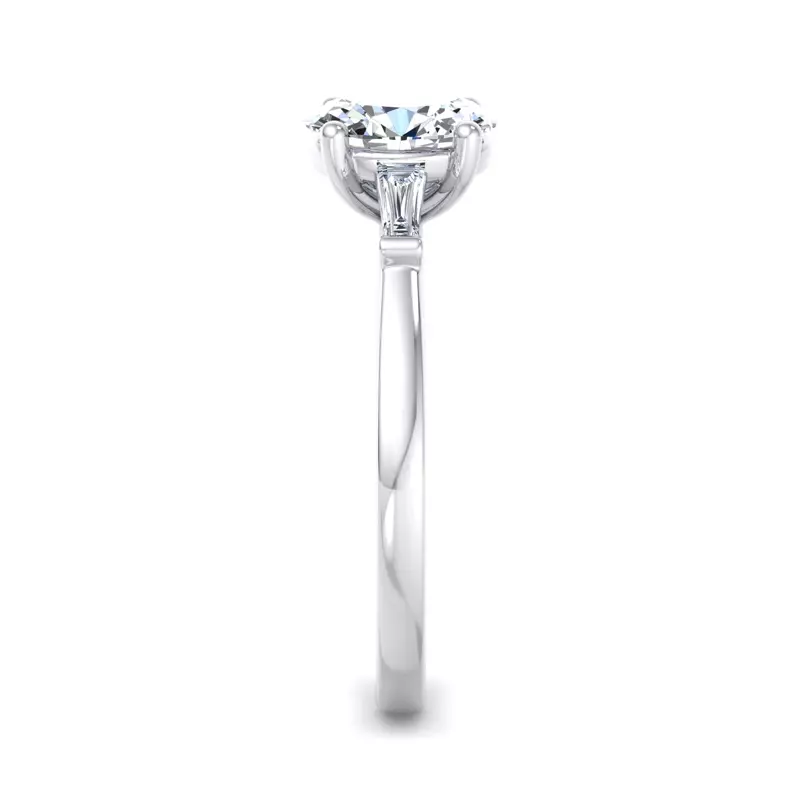 Platinum Dana Tapered Baguette Three-Stone Engagement Ring