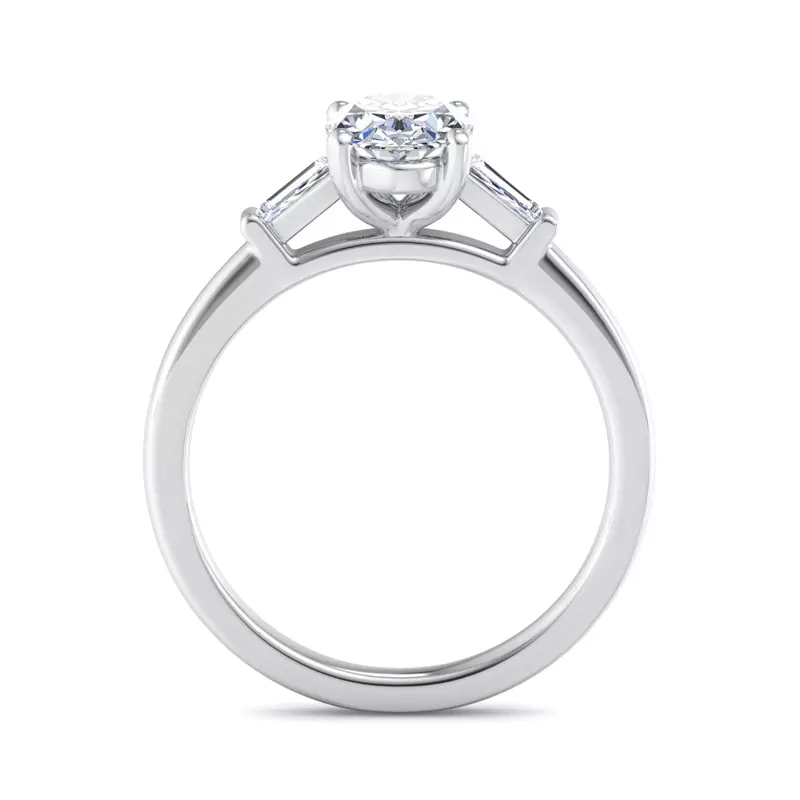 Platinum Dana Tapered Baguette Three-Stone Engagement Ring