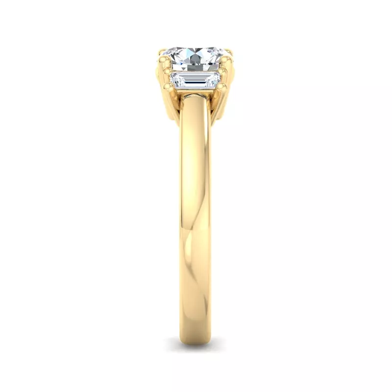 14K Yellow Gold Jennifer Emerald Three-Stone Engagement Ring