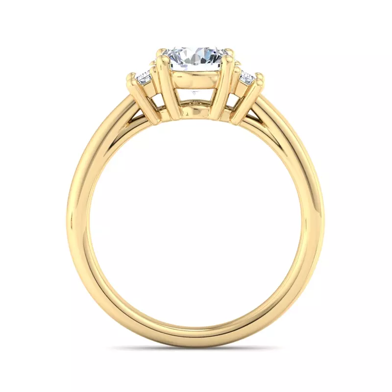 14K Yellow Gold Jennifer Emerald Three-Stone Engagement Ring
