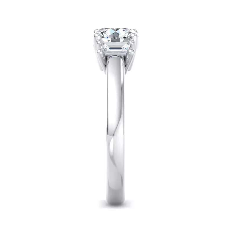 18K White Gold Jennifer Emerald Three-Stone Engagement Ring