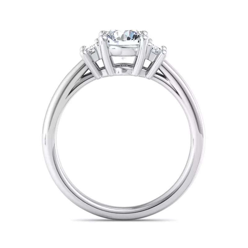 18K White Gold Jennifer Emerald Three-Stone Engagement Ring