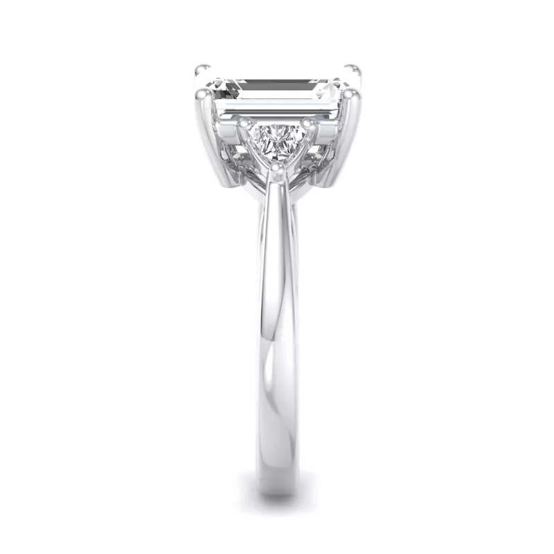 18K White Gold Vanessa Three-Stone Trillion Engagement Ring