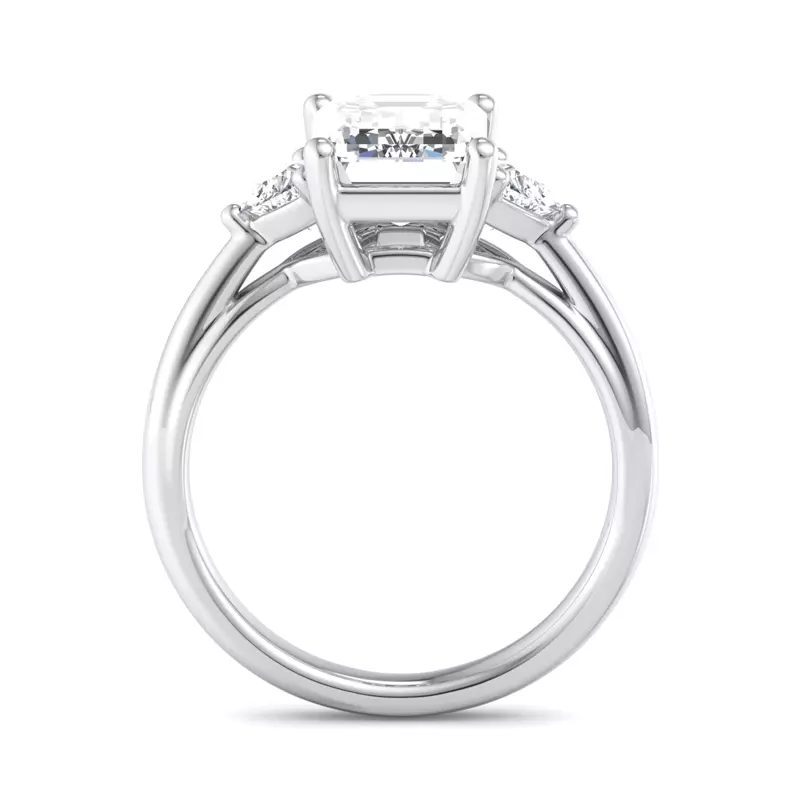 18K White Gold Vanessa Three-Stone Trillion Engagement Ring