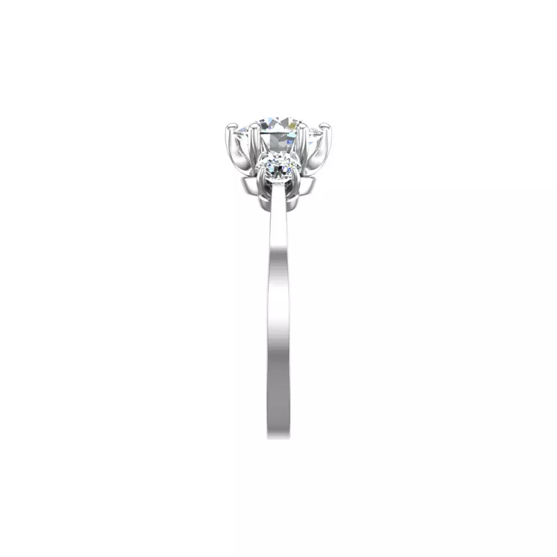 14K White Gold Kamryn Three Stone Ring Engagement Ring