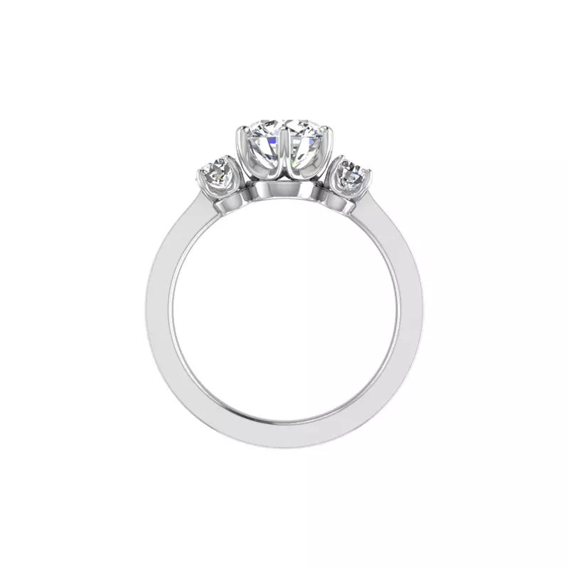 14K White Gold Kamryn Three Stone Ring Engagement Ring