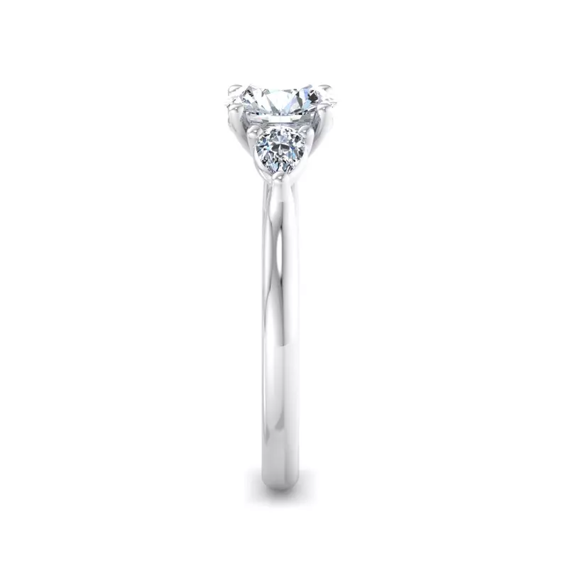 18K White Gold Aleena Classic Pear Three-Stone Engagement Ring