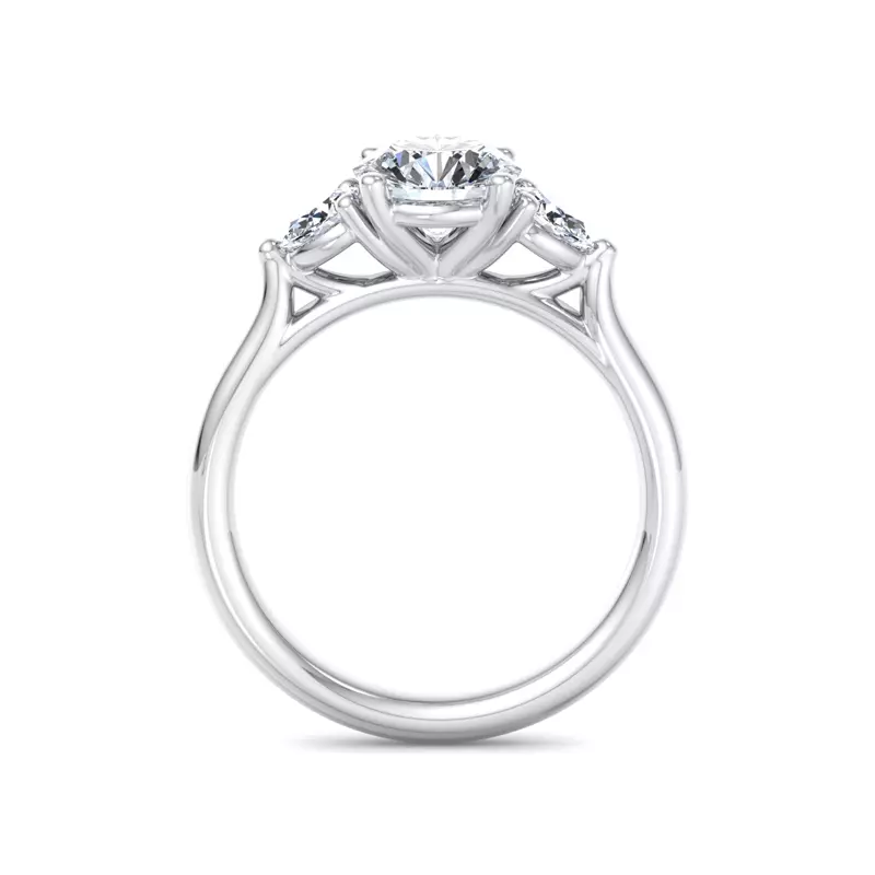 18K White Gold Aleena Classic Pear Three-Stone Engagement Ring