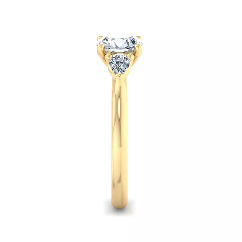 18K Yellow Gold Aleena Classic Pear Three-Stone Engagement Ring