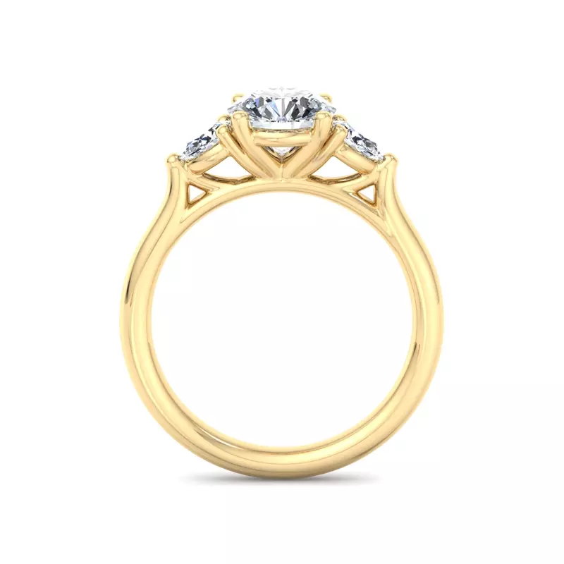 18K Yellow Gold Aleena Classic Pear Three-Stone Engagement Ring