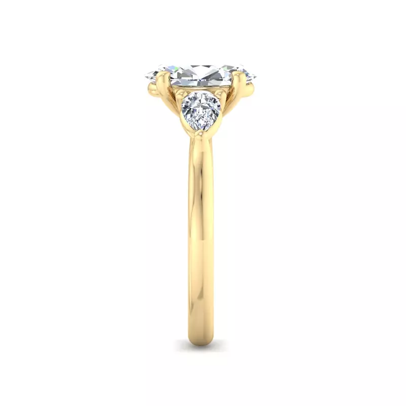 14K Yellow Gold Alia Classic Pear Three-Stone Engagement Ring
