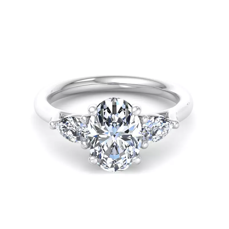 Platinum Alia Classic Pear Three-Stone Engagement Ring