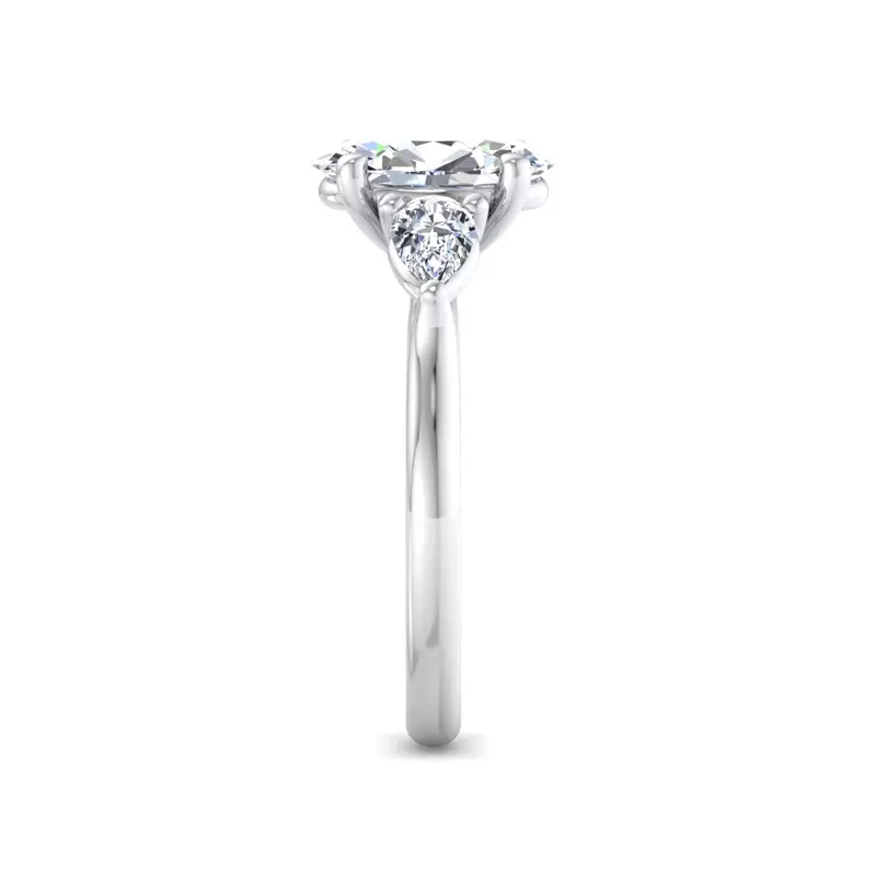 Platinum Alia Classic Pear Three-Stone Engagement Ring