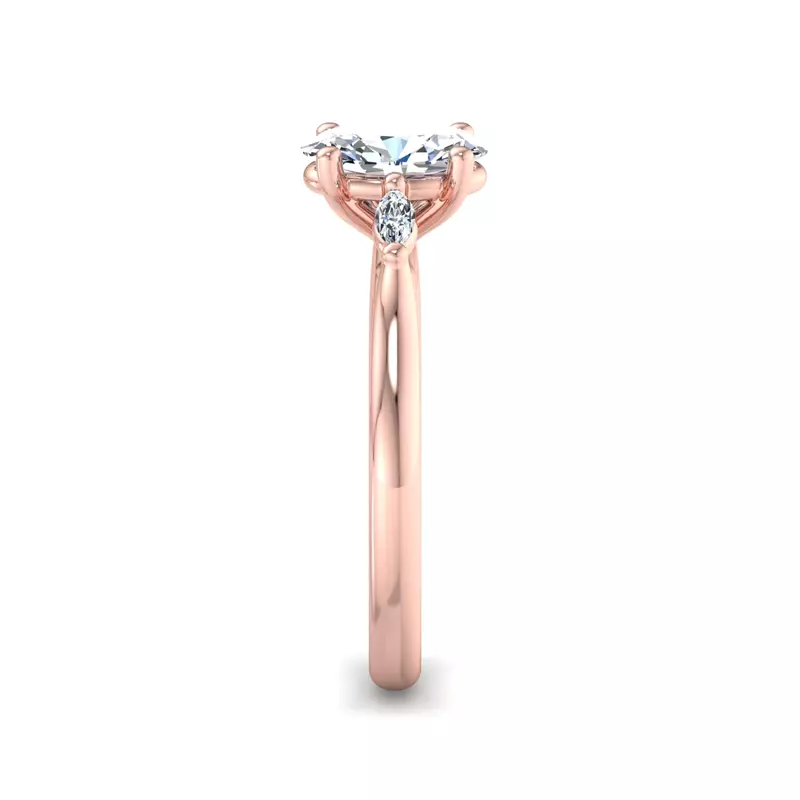 14K Rose Gold Frankie Three-Stone Marquise Engagement Ring