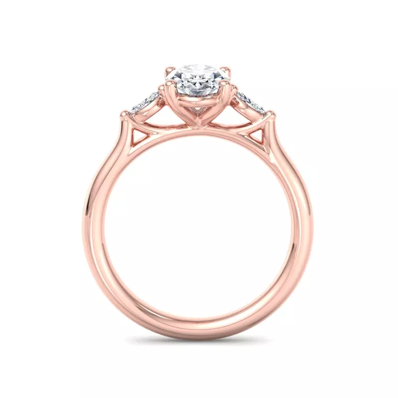 14K Rose Gold Frankie Three-Stone Marquise Engagement Ring