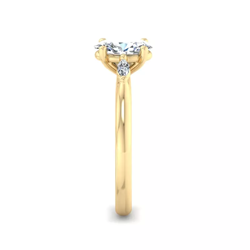 14K Yellow Gold Frankie Three-Stone Marquise Engagement Ring