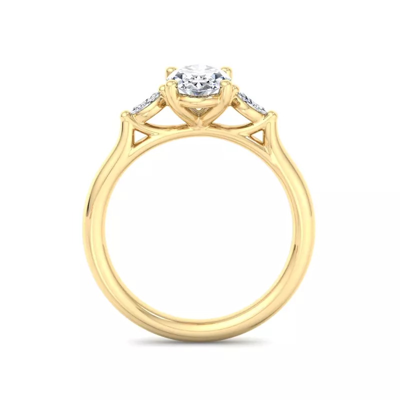 14K Yellow Gold Frankie Three-Stone Marquise Engagement Ring
