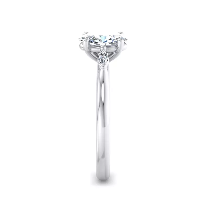 Platinum Frankie Three-Stone Marquise Engagement Ring
