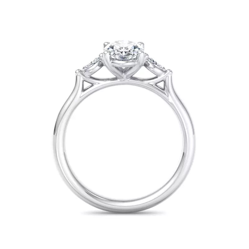 Platinum Frankie Three-Stone Marquise Engagement Ring