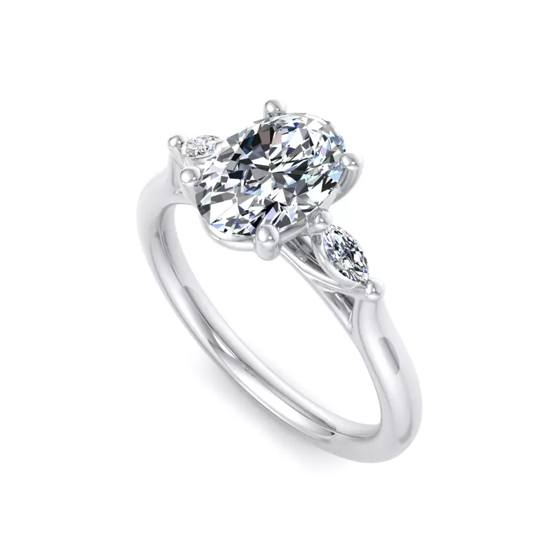 Platinum Frankie Three-Stone Marquise Engagement Ring