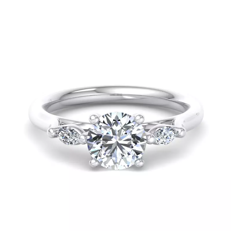 Ellis Three-Stone Marquise Engagement Ring