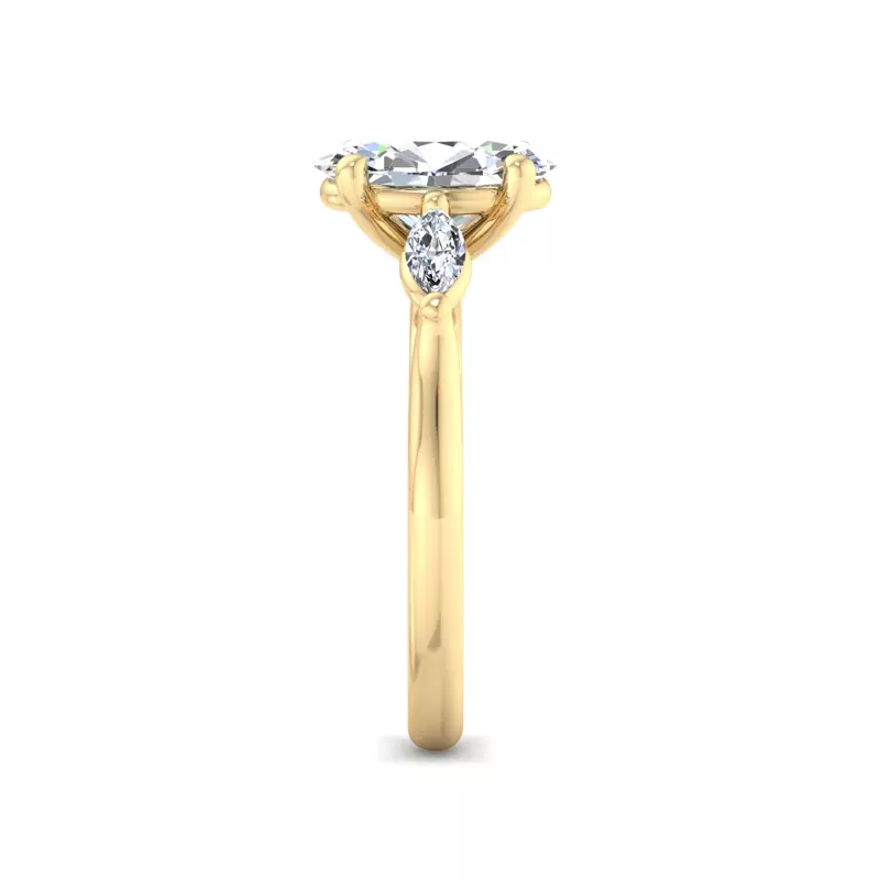 14K Yellow Gold Kathryn Three-Stone Marquise Engagement Ring