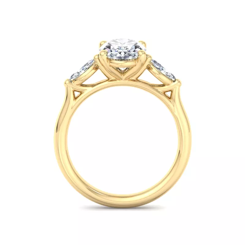 14K Yellow Gold Kathryn Three-Stone Marquise Engagement Ring